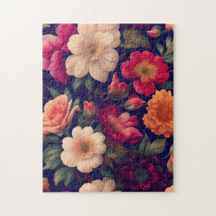Eine Tapete mit Blumenmuster Puzzle