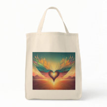 Eine Tasche mit Flügelherz, die sich für die Freih