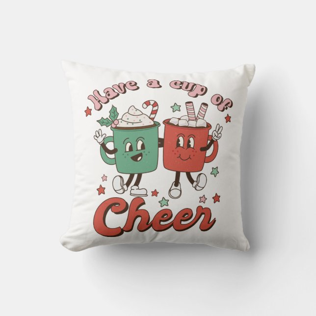 Eine Tasse Cheer Ho Ho Ho Ho Kissen (Vorderseite)