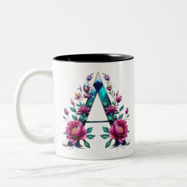 Eine Tasse für den Kaffee - Blumendesign (Links)