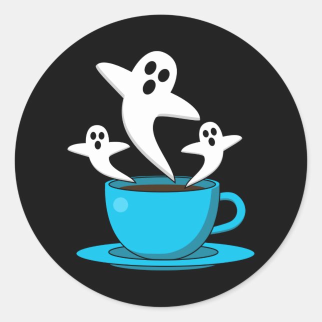 Eine Tasse Geisterrauchkaffee Runder Aufkleber (Vorderseite)
