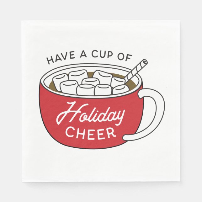 Eine Tasse Holiday Cheer Hot Chocolate Serviette (Vorderseite)