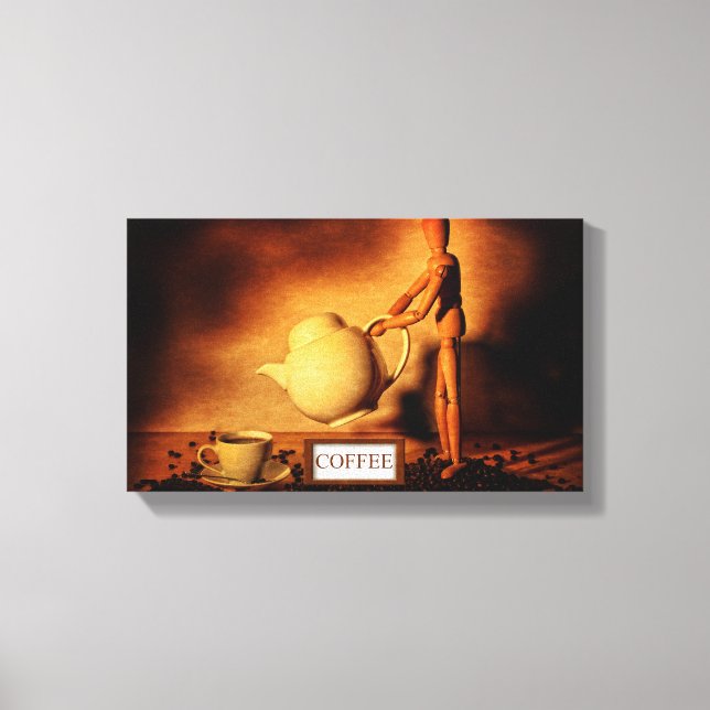 Eine Tasse Kaffee bitte Leinwanddruck (Vorderseite)