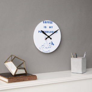 Eine Tasse Kaffee, ein Moment der Therapie Runde Wanduhr