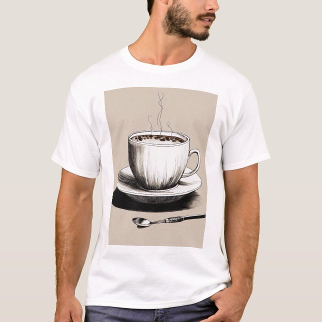 Eine Tasse Kaffee T-Shirt (Vorderseite)