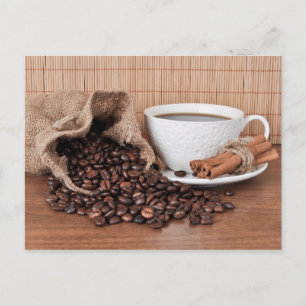 Eine Tasse Kaffee und eine Cinnamon Stick Postkart Postkarte