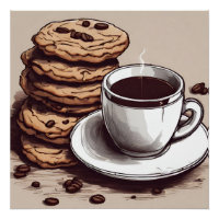 Eine Tasse Kaffee und Kekse