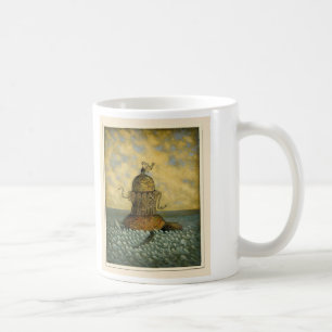 Eine Tasse mit einer albernen Kosmologie auf ihr