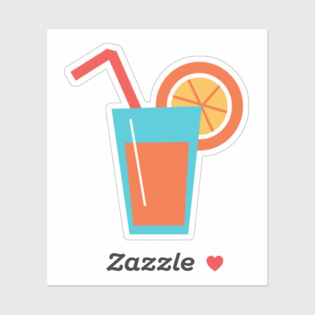 Eine Tasse Orangensaft Aufkleber (Blatt)