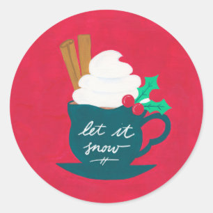 Eine Tasse Schnee lassen Runder Aufkleber