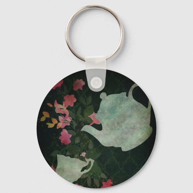 Eine Tasse Tee Schlüsselanhänger (Vorderseite)