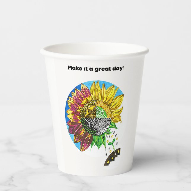 Eine Tasse voller Freude Pappbecher (Vorderseite)