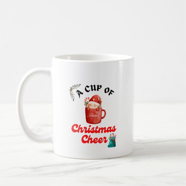 Eine Tasse Weihnachtsjammer mit der Tasche des Wei (Links)