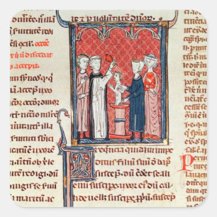 Eine Taufe aus dem "Decrets de Gratien" Quadratischer Aufkleber
