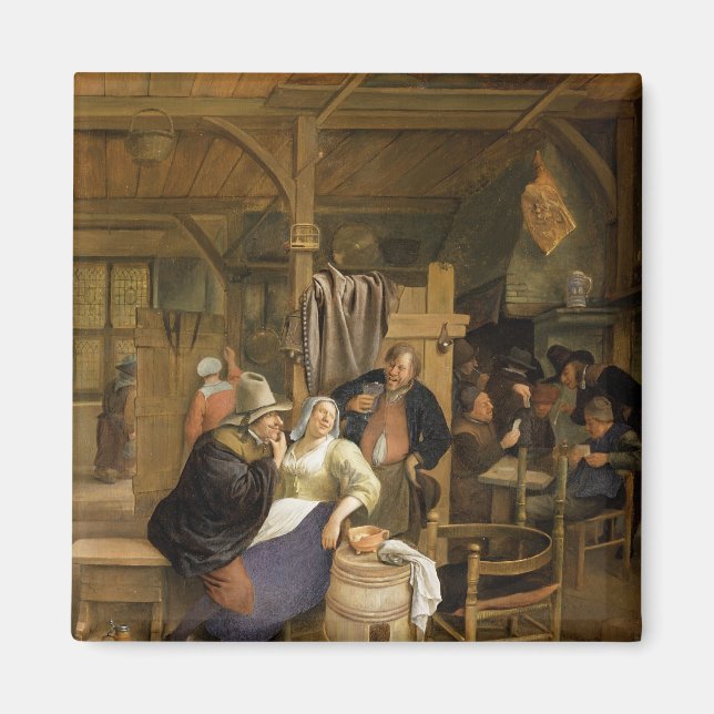 Eine Taverne mit Kartenspielern Magnet (Vorne)