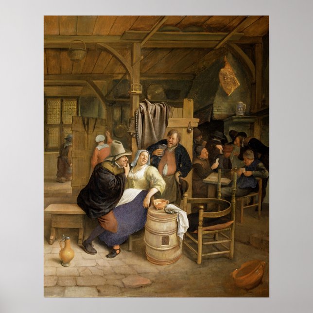 Eine Taverne mit Kartenspielern Poster (Vorne)