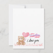 Eine Teddy Bear Valentine Theme Card
