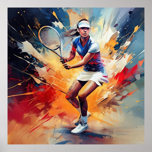 Eine Tennisspielerin. Poster (Vorne)