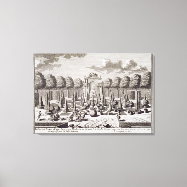 Eine Terrasse mit Orangenbäumen im Garten des Leinwanddruck (Vorderseite)