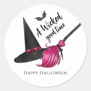 Eine teuflisch gute Zeit, ein frohes Halloween Runder Aufkleber