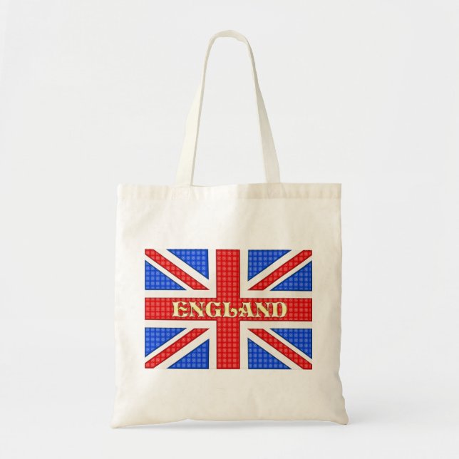 Eine texturierte Flagge mit England geschrieben Tragetasche (Vorne)