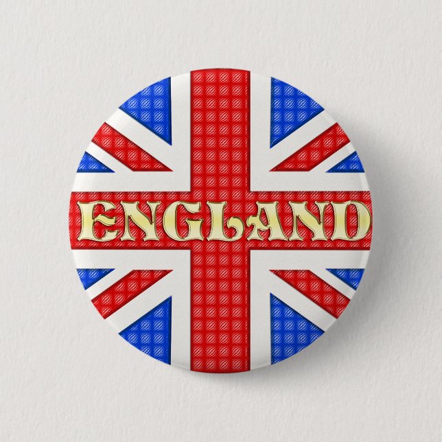Eine texturierte Union Jack Flagge mit England ges Button (Vorderseite)