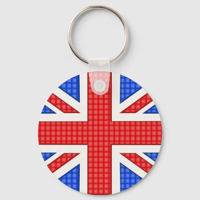 Eine texturierte Union Jack Flagge. Schlüsselanhänger (Vorderseite)