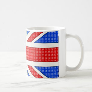 Eine texturierte Union Jack Flagge. Tasse