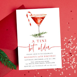 Eine Tini Bit ältere Candy Cane Martini Geburtstag Einladung