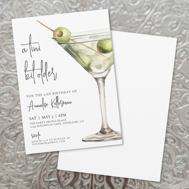 Eine Tini-Bit ältere Erwachsene Geburtstagsparty Einladung (A Tini Bit Older Adult Birthday Party Invitation)