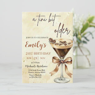 Eine Tini-Bit-ältere-Expresso-Martini-Geburtstagsf Einladung