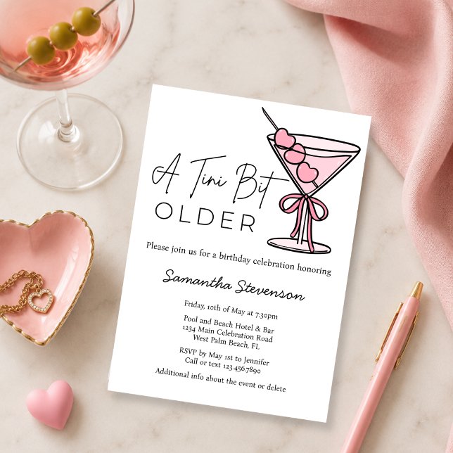 Eine Tini-Bit ältere rosa Herz Olives Geburtstagsp Einladung (Von Creator hochgeladen)