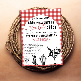 Eine Tini-Bit ältere Western Cowgirl Geburtstagspa Einladung