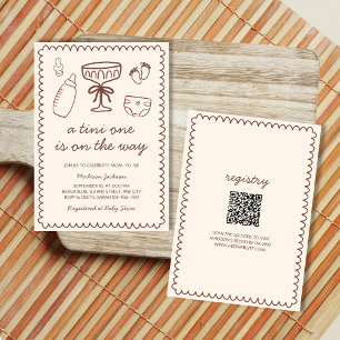 Eine Tini-Dusche auf dem Weg zum Kinderspiel Einladung