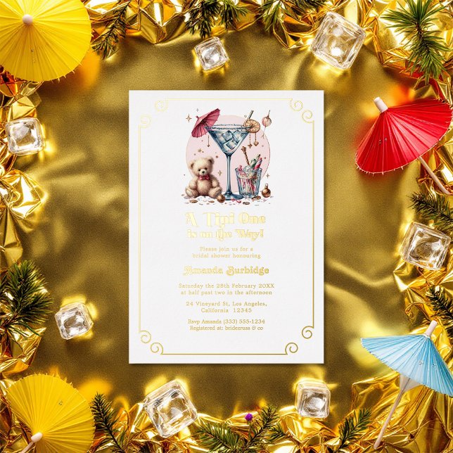 Eine Tini-Dusche ist unterwegs Folieneinladung (A Tini One Is On The Way Baby Shower Foil Invitation)