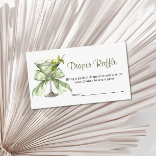 Eine Tini Ein Martini Salbei Windel Raffle Baby Sh Begleitkarte