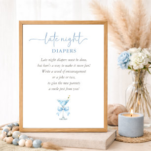 Eine TIni One Blue Boy Babyparty Übernächtige Wind Poster