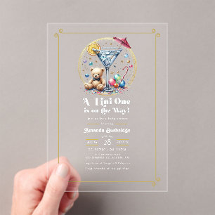Eine Tini One ist auf dem Weg Baby Shower Klar Acryleinladungen
