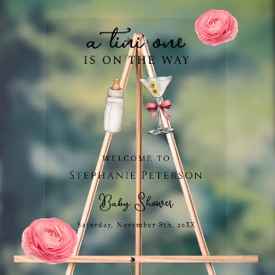 Eine Tini One ist auf dem Weg Pink Martini Baby Sh Acrylschild
