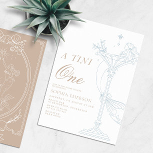 Eine Tini One moderne Babydusche an der Küste Einladung