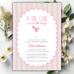 Eine Tini One Pink Cocktail Martini Süße Brautpart Einladung