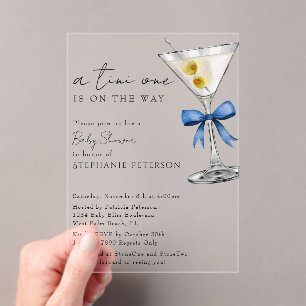 Eine Tini One Simple Minimal Blau Martini Baby Sho Acryleinladungen
