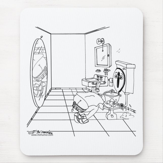 Eine Toilette verwirrt durch einen Hintern-Sprung Mousepad (Vorne)