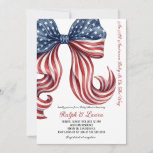 Eine total amerikanische Babyparty - patriotische Einladung