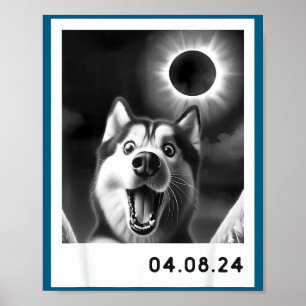 Eine totale Sonnenfinsternis Siberian Husky Poster