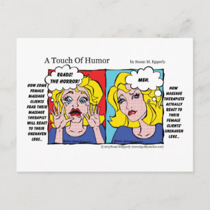 "Eine Touch des Spaßes" Unshaven Legs Comic Postkarte