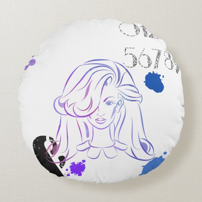 Eine Touch von Spritzern für Farbwasser Rundes Kissen (Vorderseite)