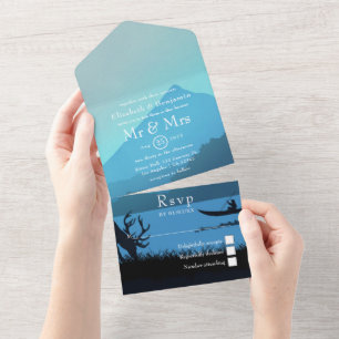 Eine traumhafte Waldhochzeit am See All In One Einladung