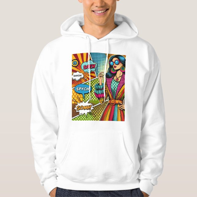 Eine trendige Illustration im Retro-Pop-Stil Hoodie (Vorderseite)