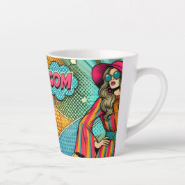 Eine trendige Illustration im Retro-Pop-Stil Milchtasse